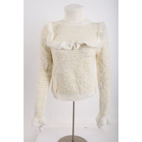 Zara Womens White Gold Metallic Pullover Turtleneck Sweater L Large 6873/116 NWT - Picture 1 of 7